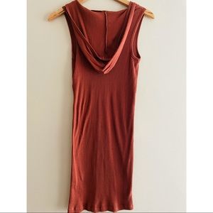 HOODED RIBBED TANK DRESS